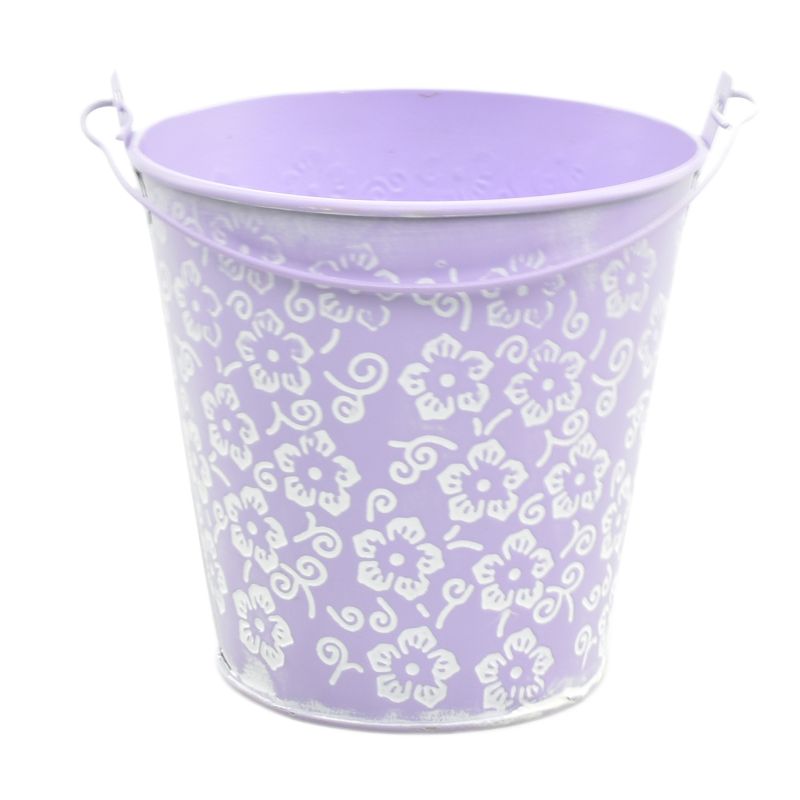 Lilac Zinc Pot 'Flower' w/ Handle Orch-12