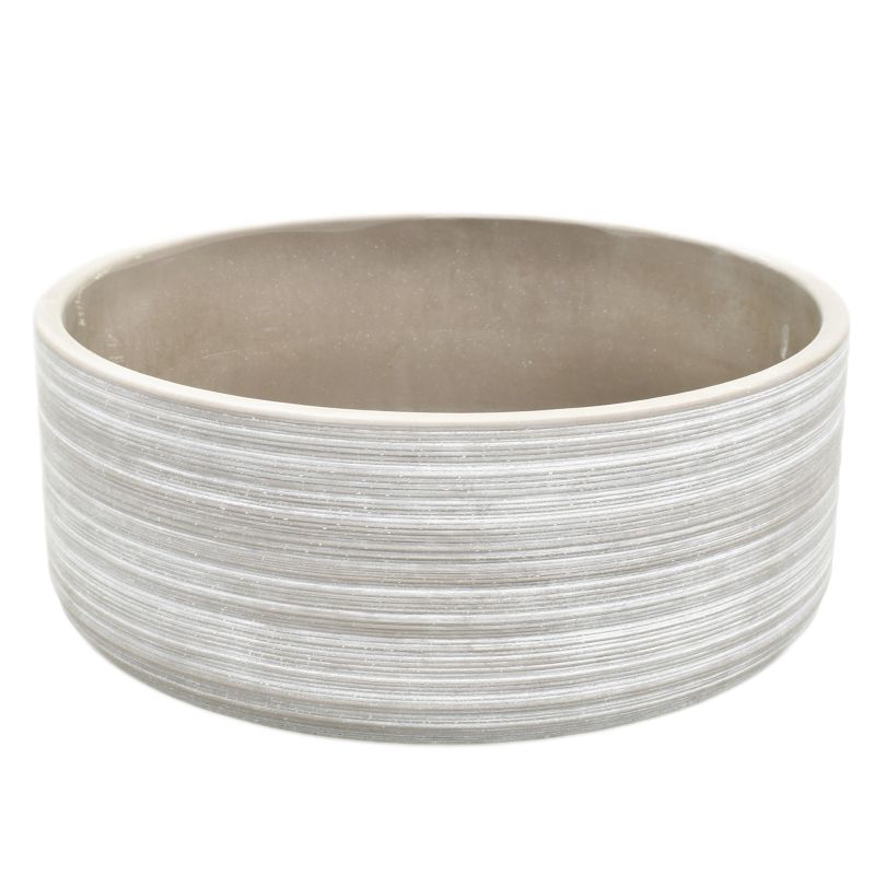 Whitewash Round Cement Planter 'Ivy'