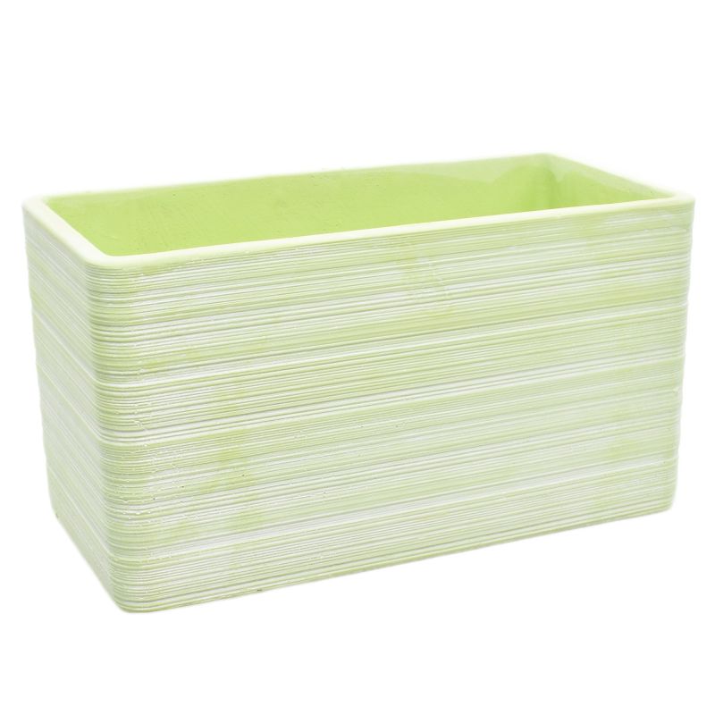 Light-Green Rect. Cement Planter 'Ivy'