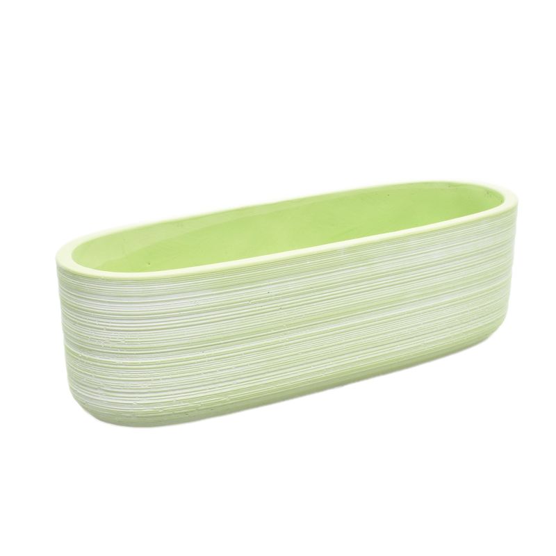 Light-Green Oval Cement Planter 'Ivy'