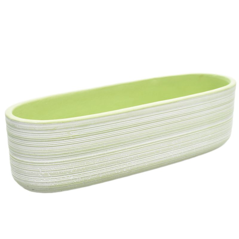 Light-Green Oval Cement Planter 'Ivy'