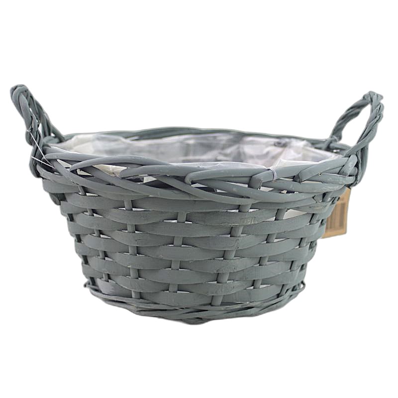 round basket 2 handles 'Sage"