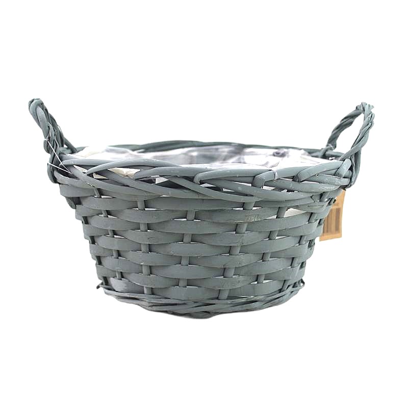 round basket 2 handles 'Sage"