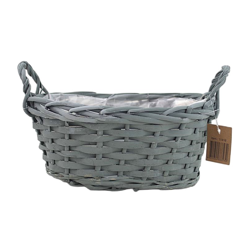 oval basket 2 handles 'Sage"