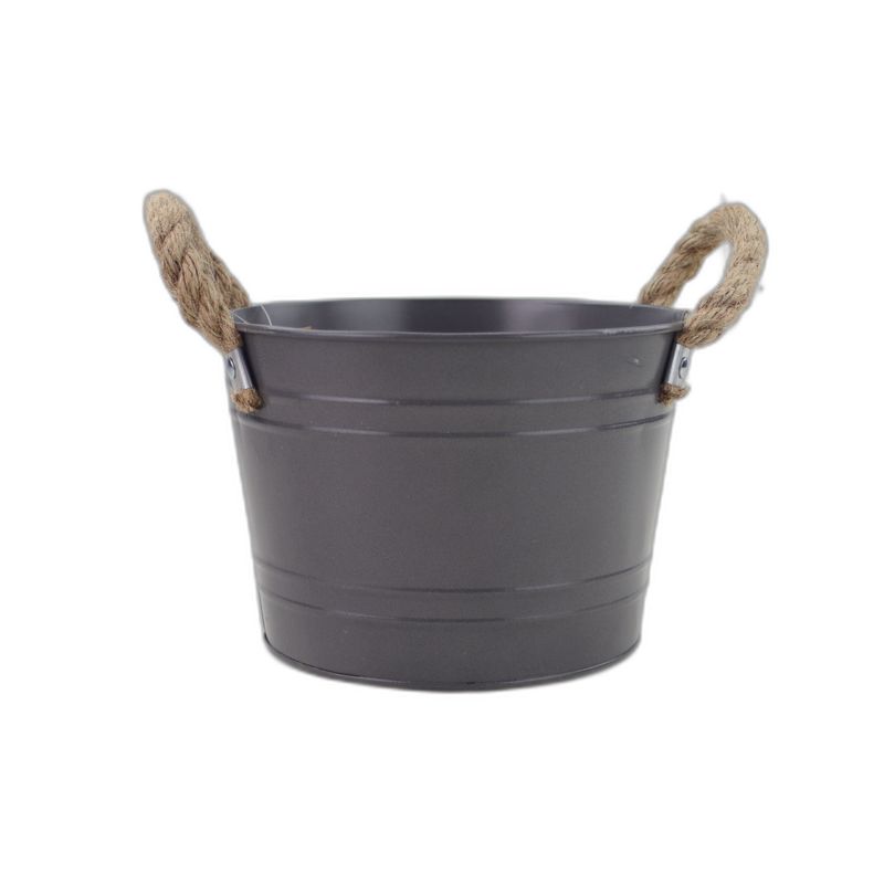 Anthracite Grey round pot zinc rope handles ø19