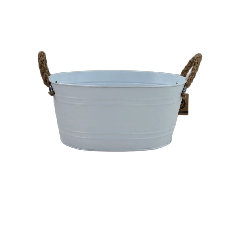 Matte White Oval pot zinc S