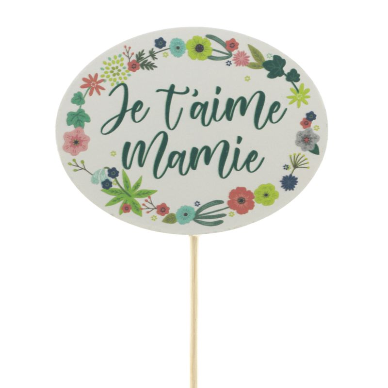 Je t'aime Mamie 6,5cm op 50cm stok FSC*