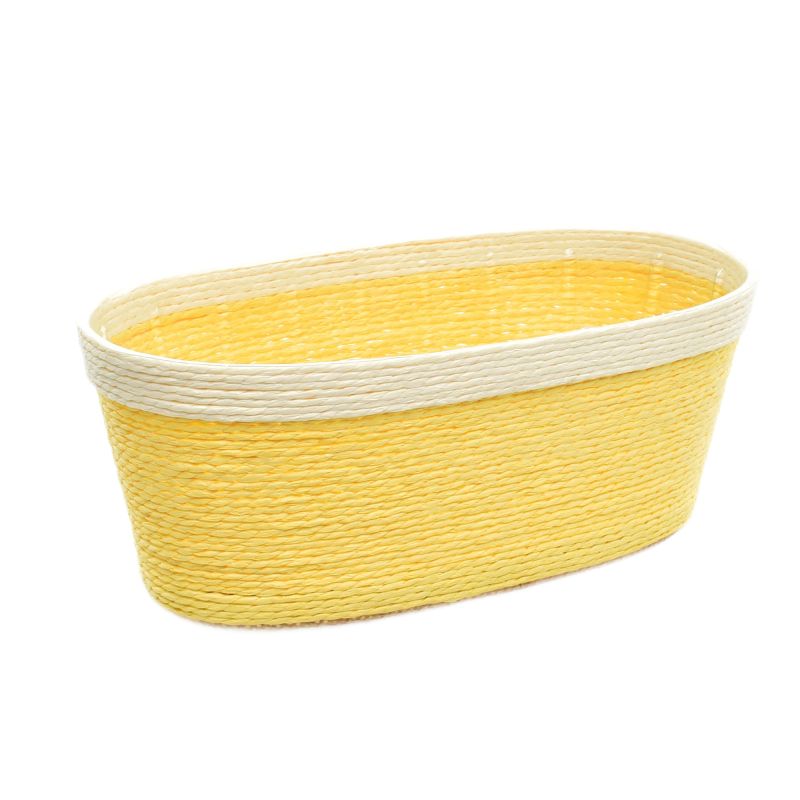 Yellow Oval Paper Basket w/ Rim