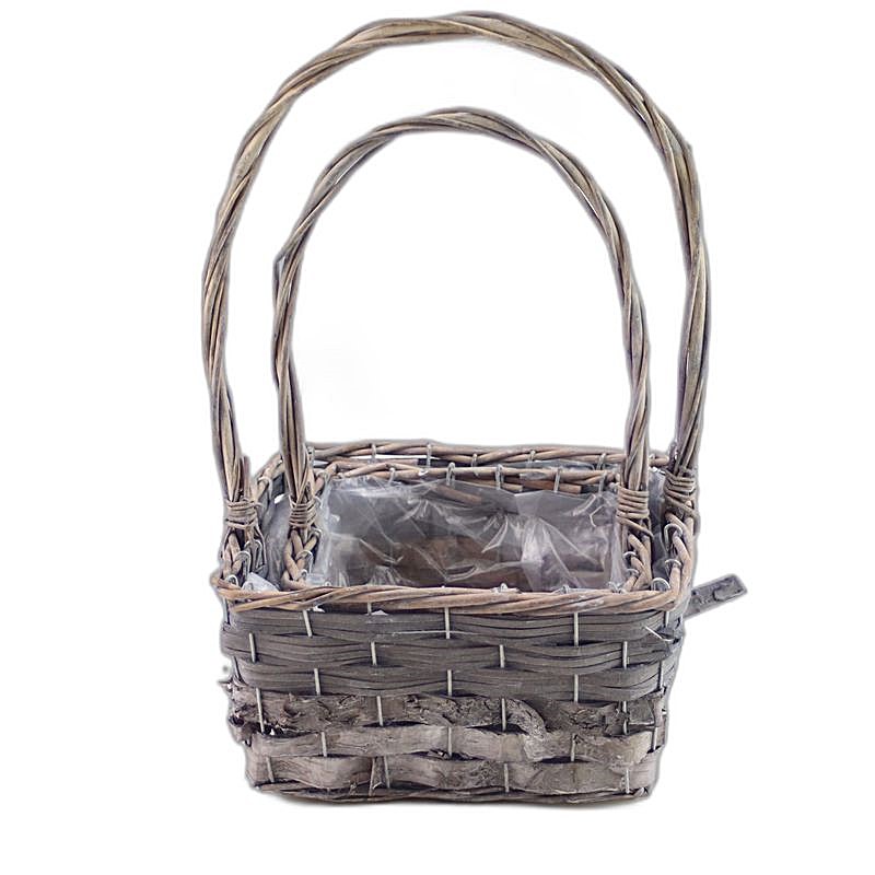 Hengselmand recta grijs - schors S/2