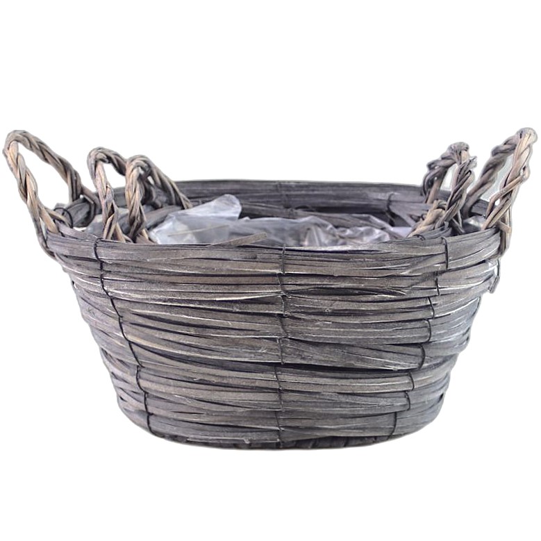 Wood weave Grey S/3