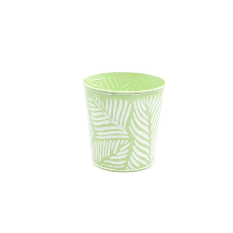 Green Zinc Pot 'Leaf' Orch-9