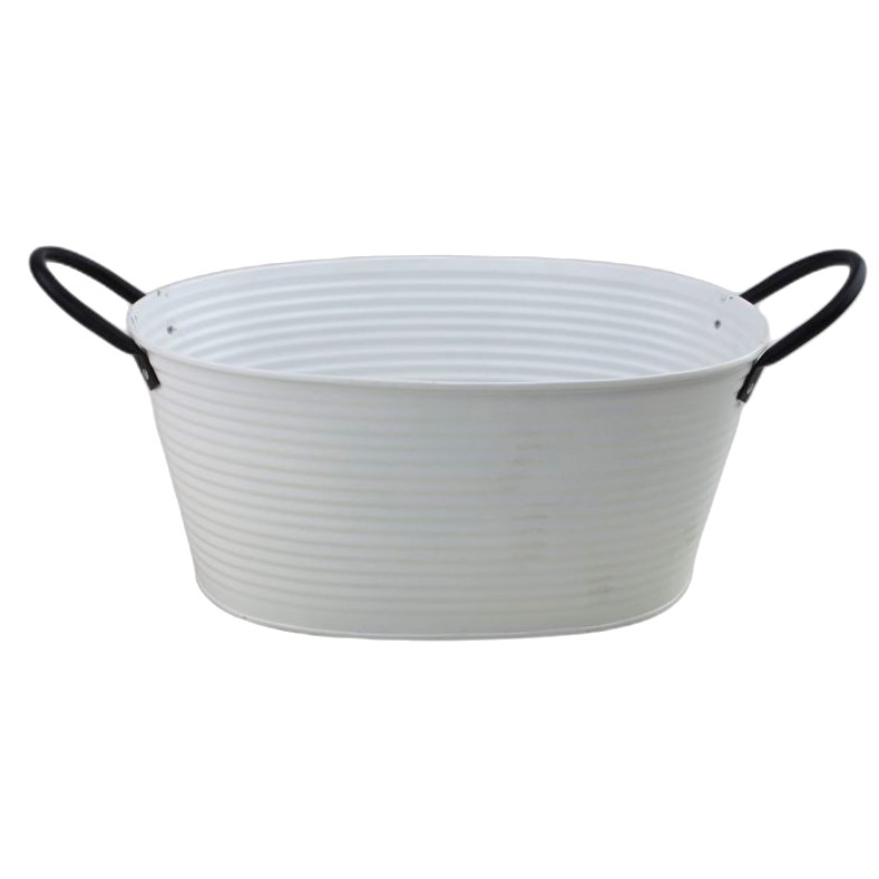 White Oval Zinc 'Convex' w/ Dark Ears L