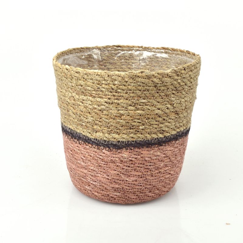 Conical Seagrass Basket - Bottom Soft-Pink (ES19)