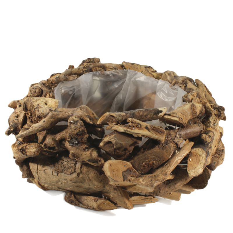 Drijfhout Round Planter Natural