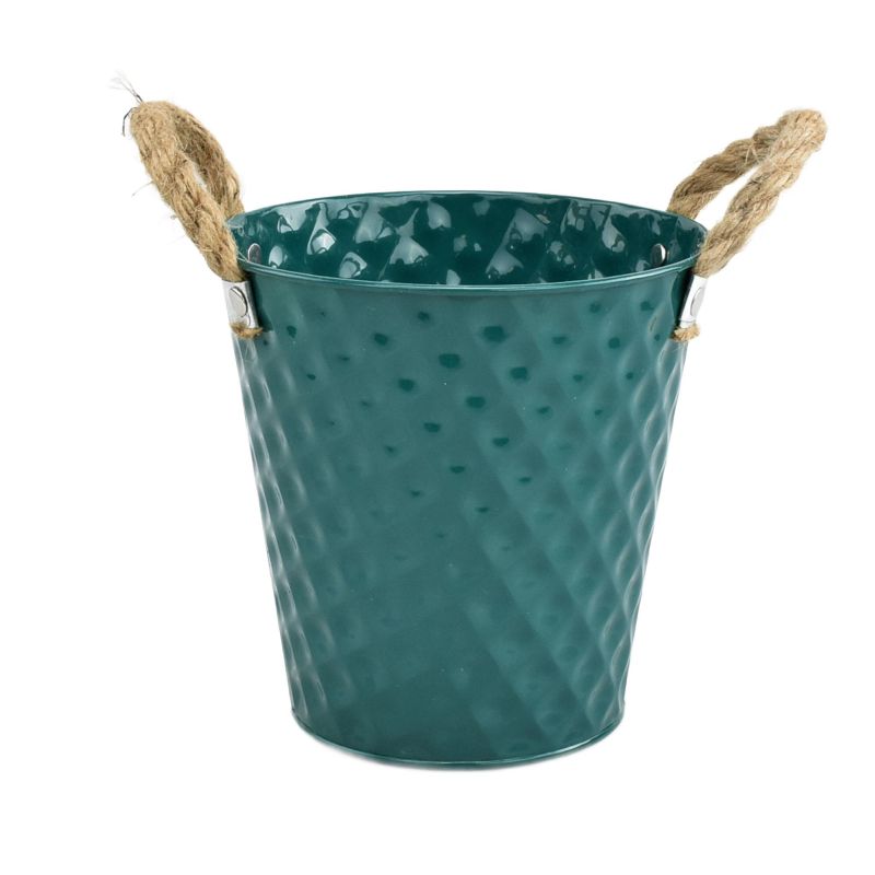 Green Zinc Pot 'Fancy' w/ Rope Ears