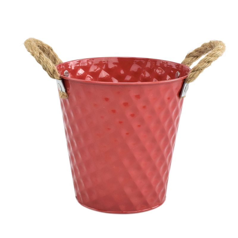 Red Zinc Pot 'Fancy' w/ Rope Ears