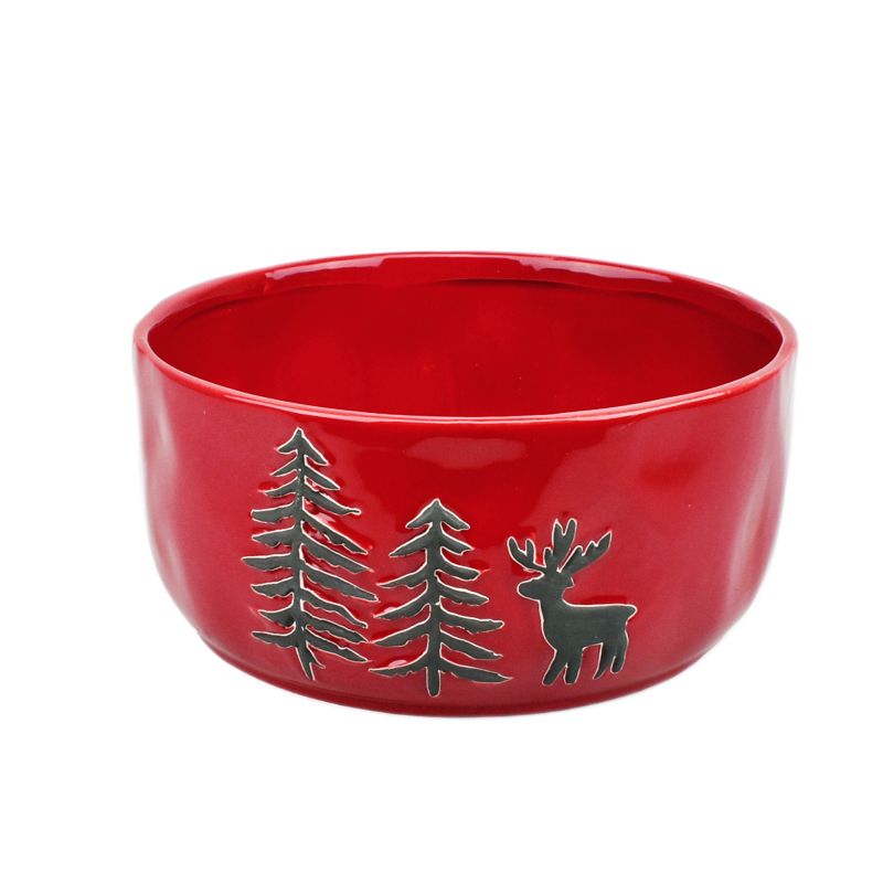 Red/Black Round X-Mas Planter M