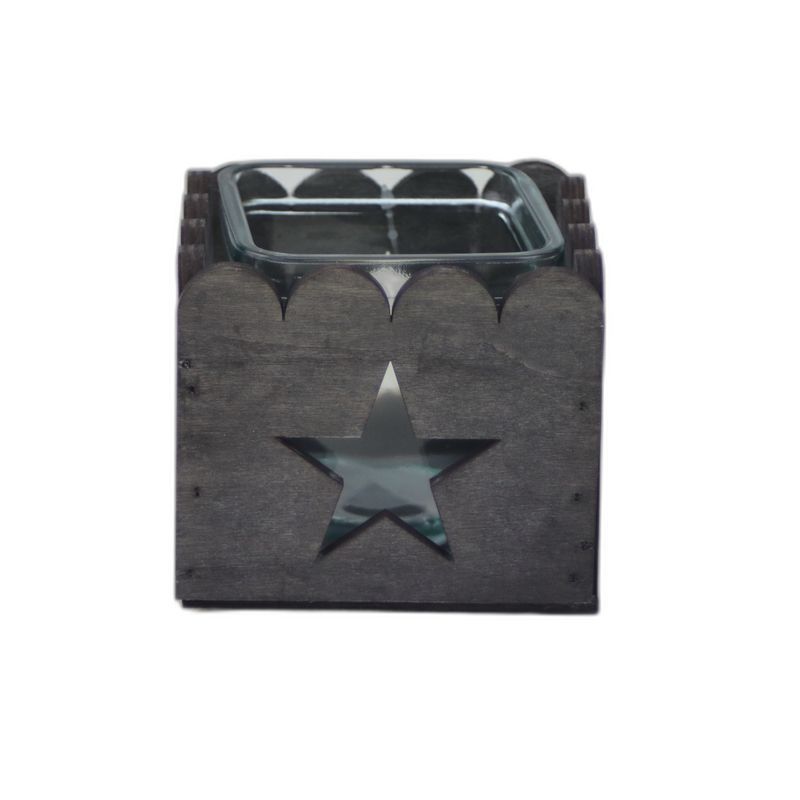 theelichthouder kerst sterren 1x