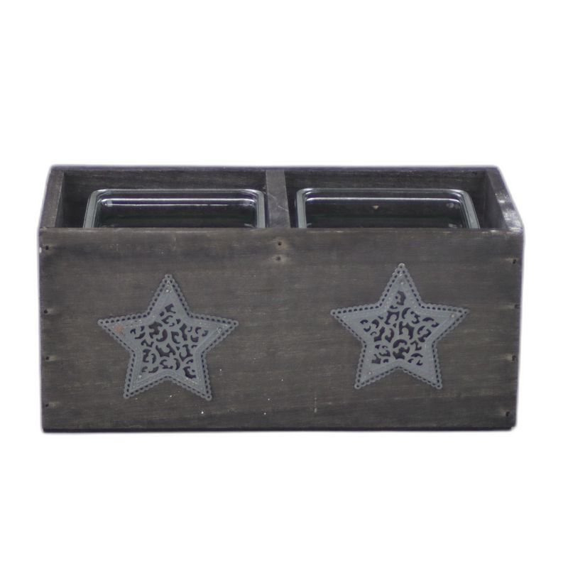 theelichthouder kerst sterren 10x10 Duo