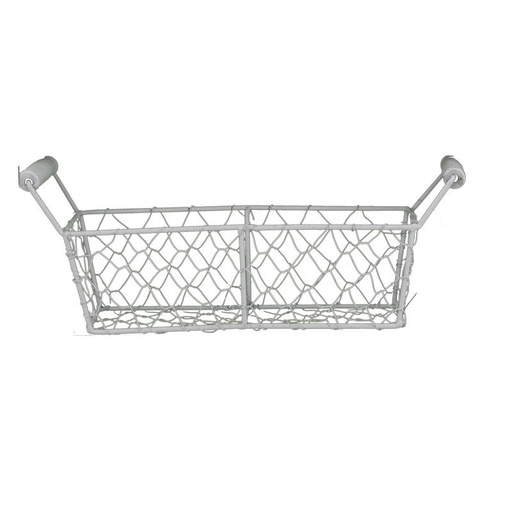 [1007] panier grille metal recta blanc