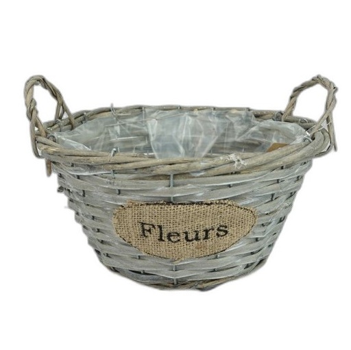 [10107] panier rond 2 ans corde 'fleurs'