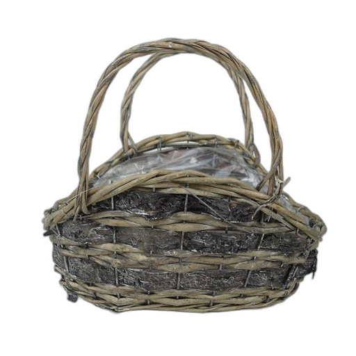 [10113] sac a main ovale gris S