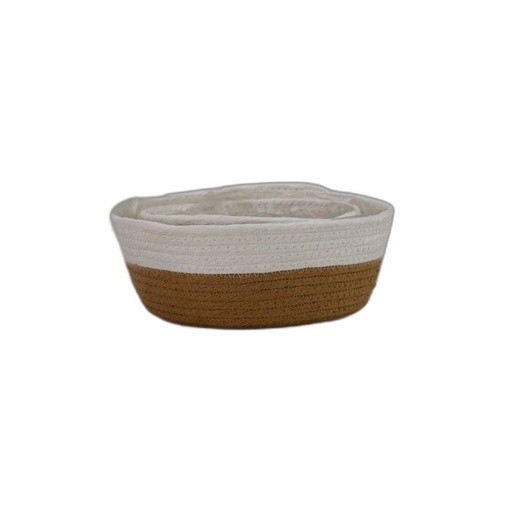 [10128] mand rond wit-naturel set3