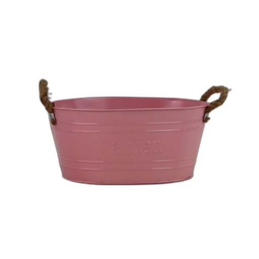 [10402PINK] zink ovaal shiney roze "garden" 30.5x22.5