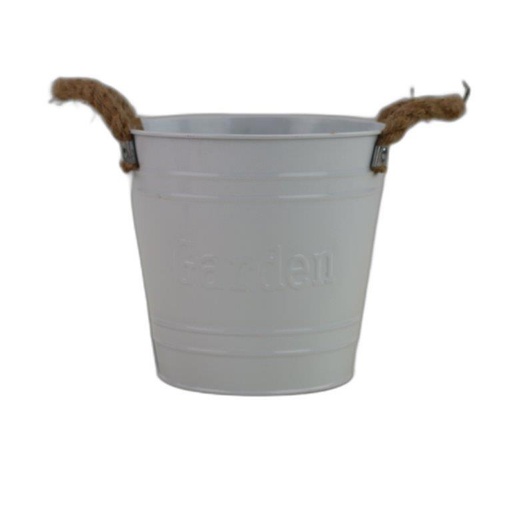 [10416-] zinc seaux blanc brillant "garden" D21
