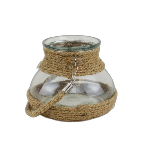 [10741] vase boule en verre avec corde S