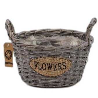 [11107] panier rond 2 ans corde 'flowers'