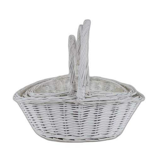 [1151W] corbeille ovale set3 blanc