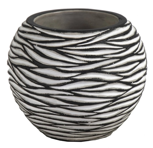 [121760] keramiek bolle pot zebra D15