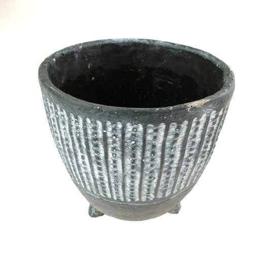 [122027] keramiek pot op pootjes Aztec D18.5