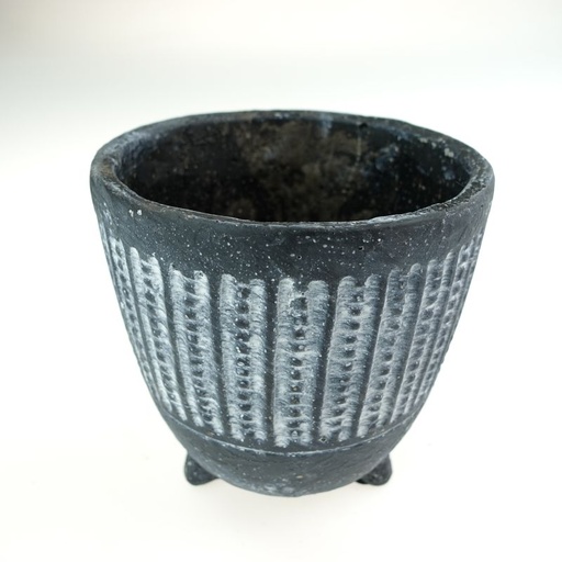[122028] keramiek pot op pootjes Aztec D14