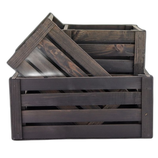 [125594] houten krat vierkant zwart S3