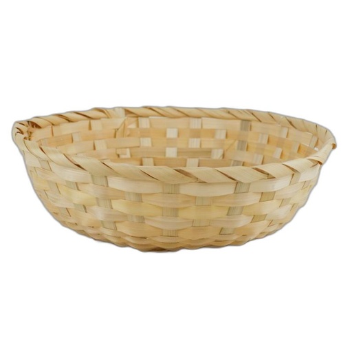 [1630N] panier rond bamboe naturel