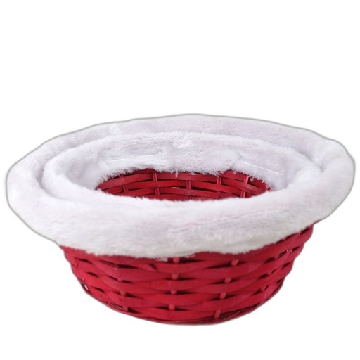 [1730R] mand rond rood set2 fluffy boord