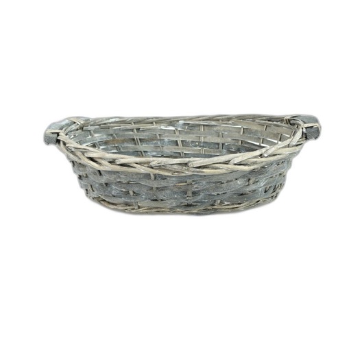 [1735G] panier ovale gris chti