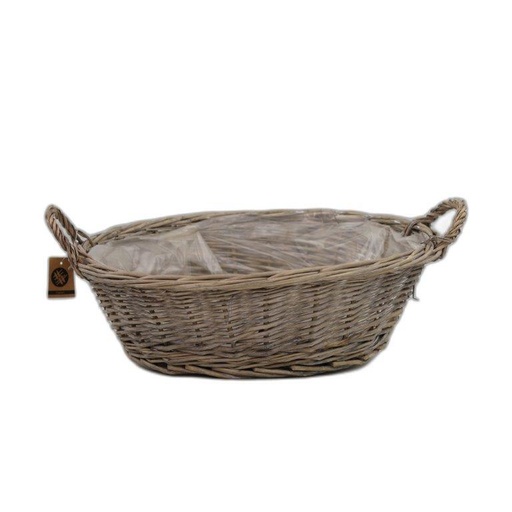 [1775.0G] panier rond 2 anses gris Ø45