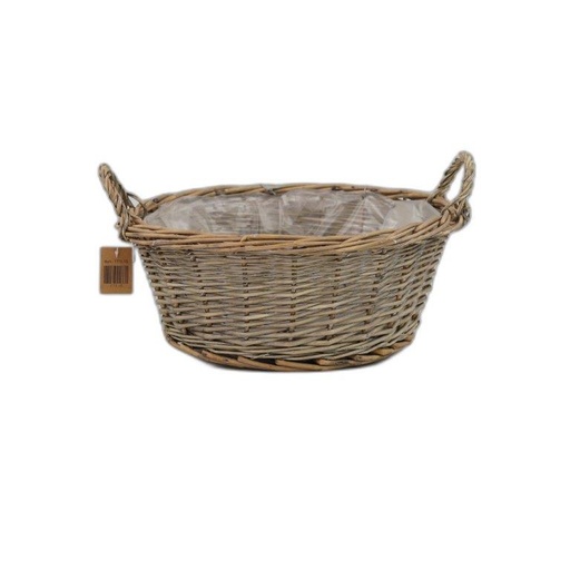 [1775.1G] panier rond 2 anses gris Ø38