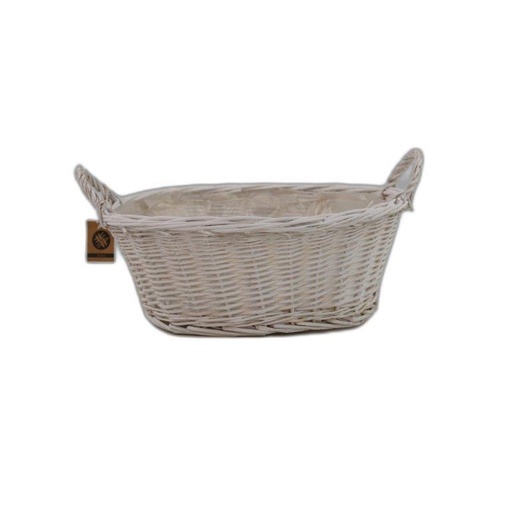 [1775.1W] panier rond 2 anses blanc Ø38