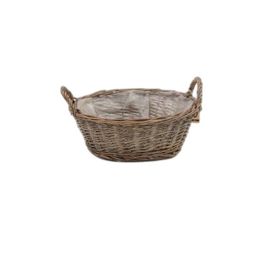 [1775.2G] panier rond 2 anses gris Ø33