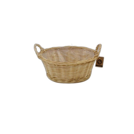 [1775.3N] panier rond 2 anses naturel Ø29
