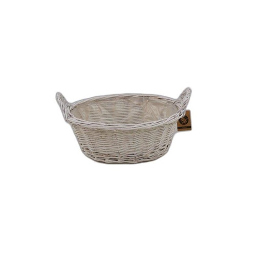 [1775.3W] panier rond 2 anses blanc Ø29