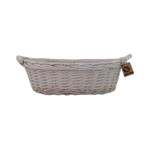 [1909W] mand ovaal 2 houten oren wit