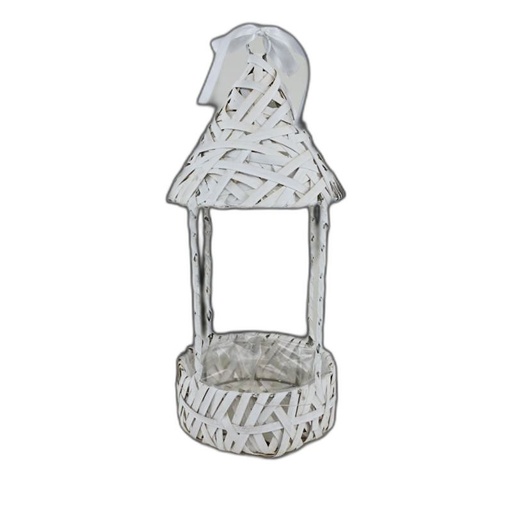 [2418W] maison rond petit blanc