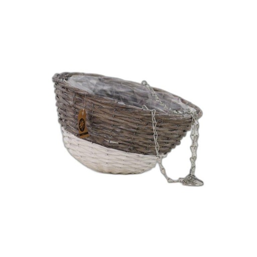 [2535] panier suspension gris-blanc dia35