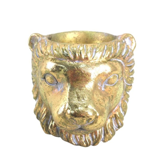 [26-130] cement pot leeuw goud