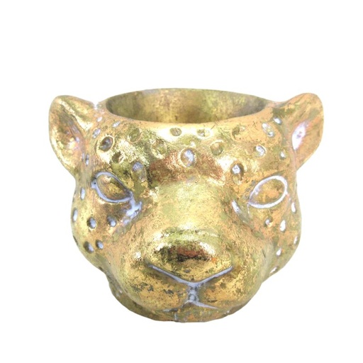 [26-131] cement pot luipaard goud